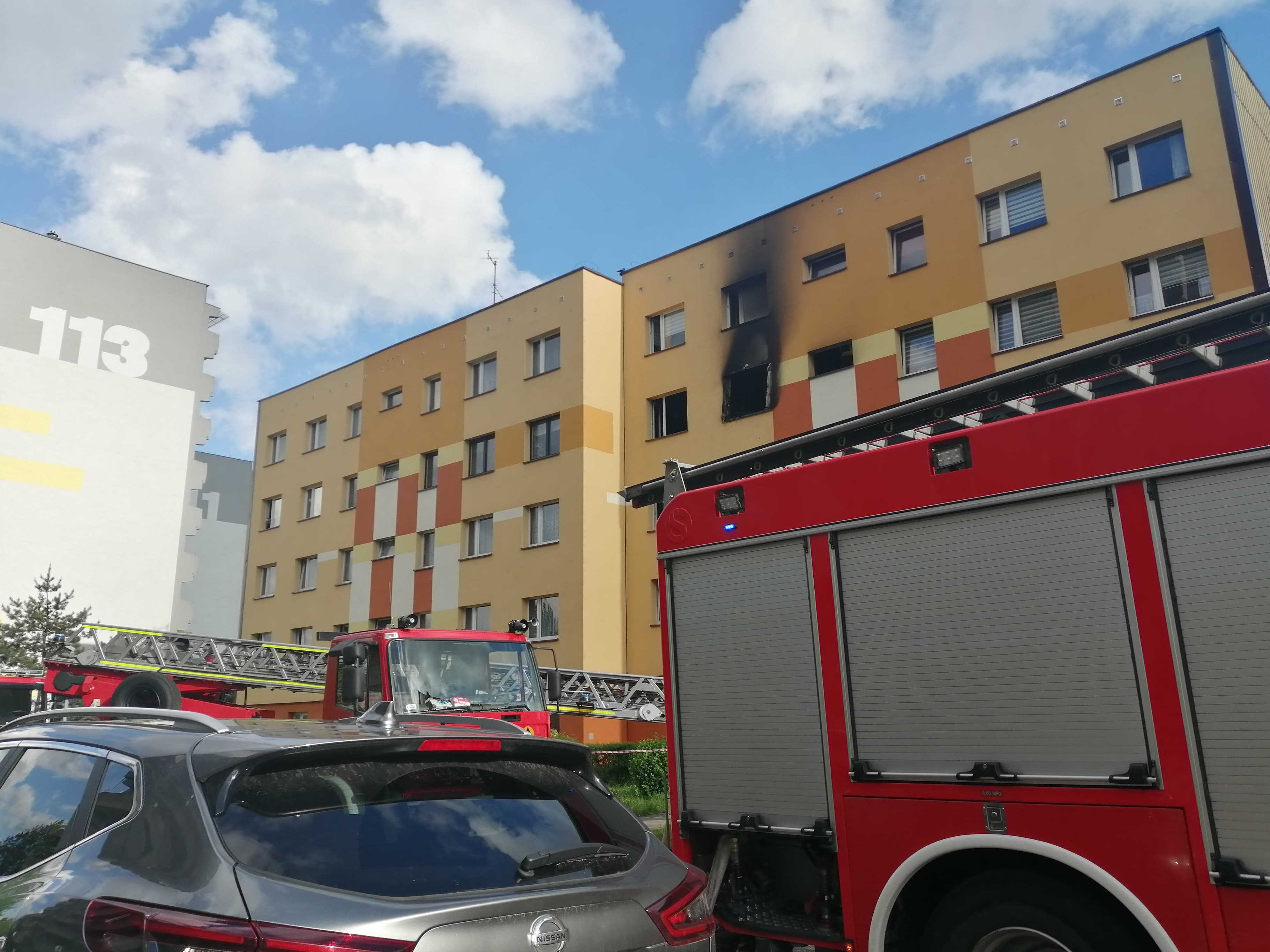 Pożar bloku przy ul. Curie-Skłodowskiej