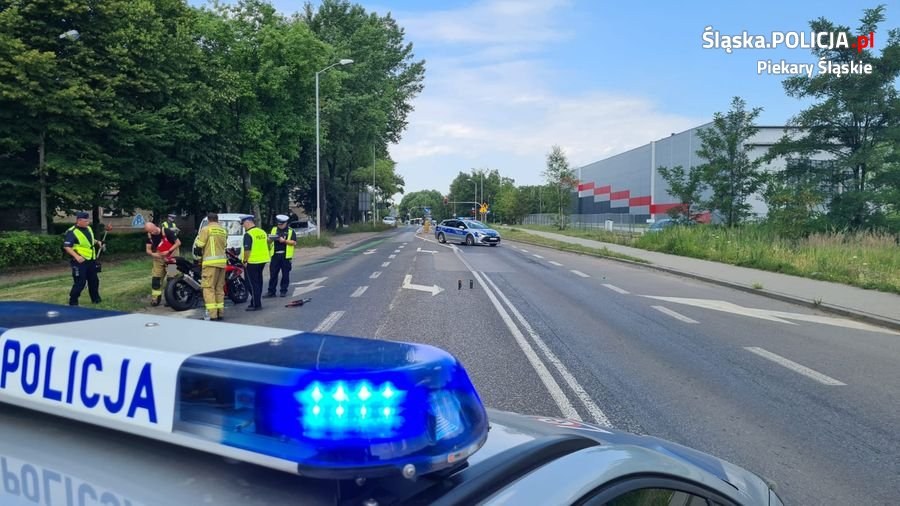 Wypadek z udziałem motocyklisty na DK 94