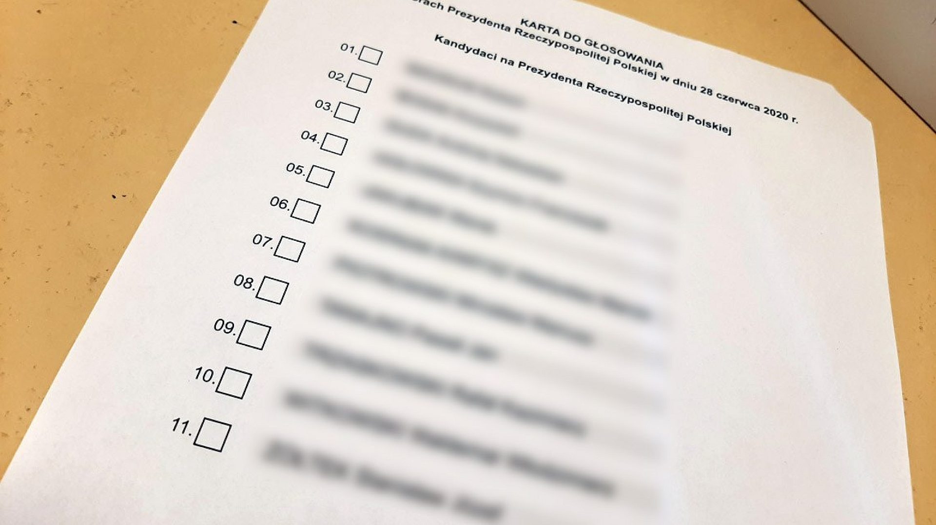 Karta do glosowania Karta do glosowania