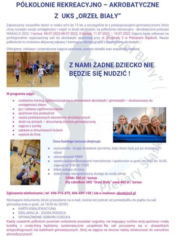 Kolonie UKS Orzeł Biały Kolonie UKS Orzeł Biały