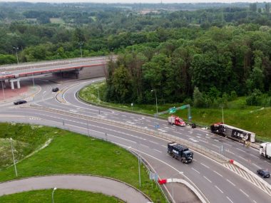 Przewrocona ciezarowka na autostradzie a1 Przewrocona ciezarowka na autostradzie a1