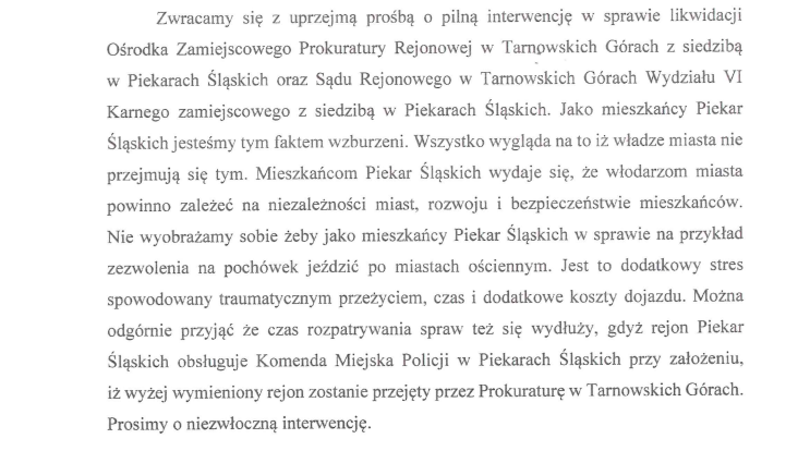 Sąd i prokuratura w Piekarach zostaną zlikwidowane